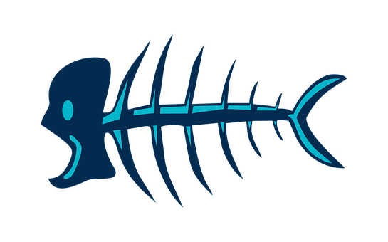 Stylized Fish Skeleton Graphic PNG Image