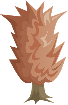 Stylized Flame Tree Illustration PNG Image