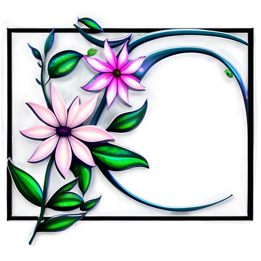 Stylized Flower Frame Png Gdf PNG Image