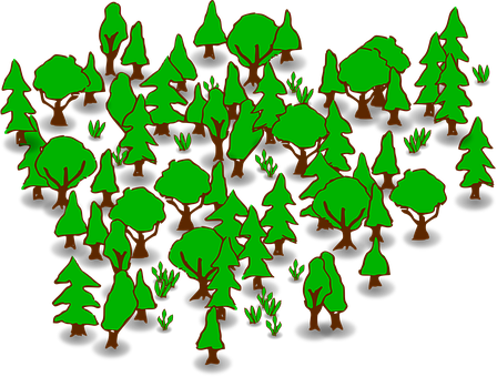 Stylized Forest Illustration PNG Image