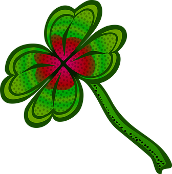 Stylized Four Leaf Clover PNG Image