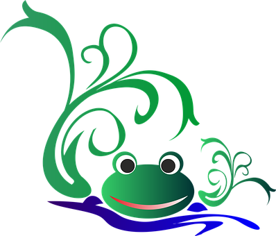 Stylized Frog Graphic PNG Image