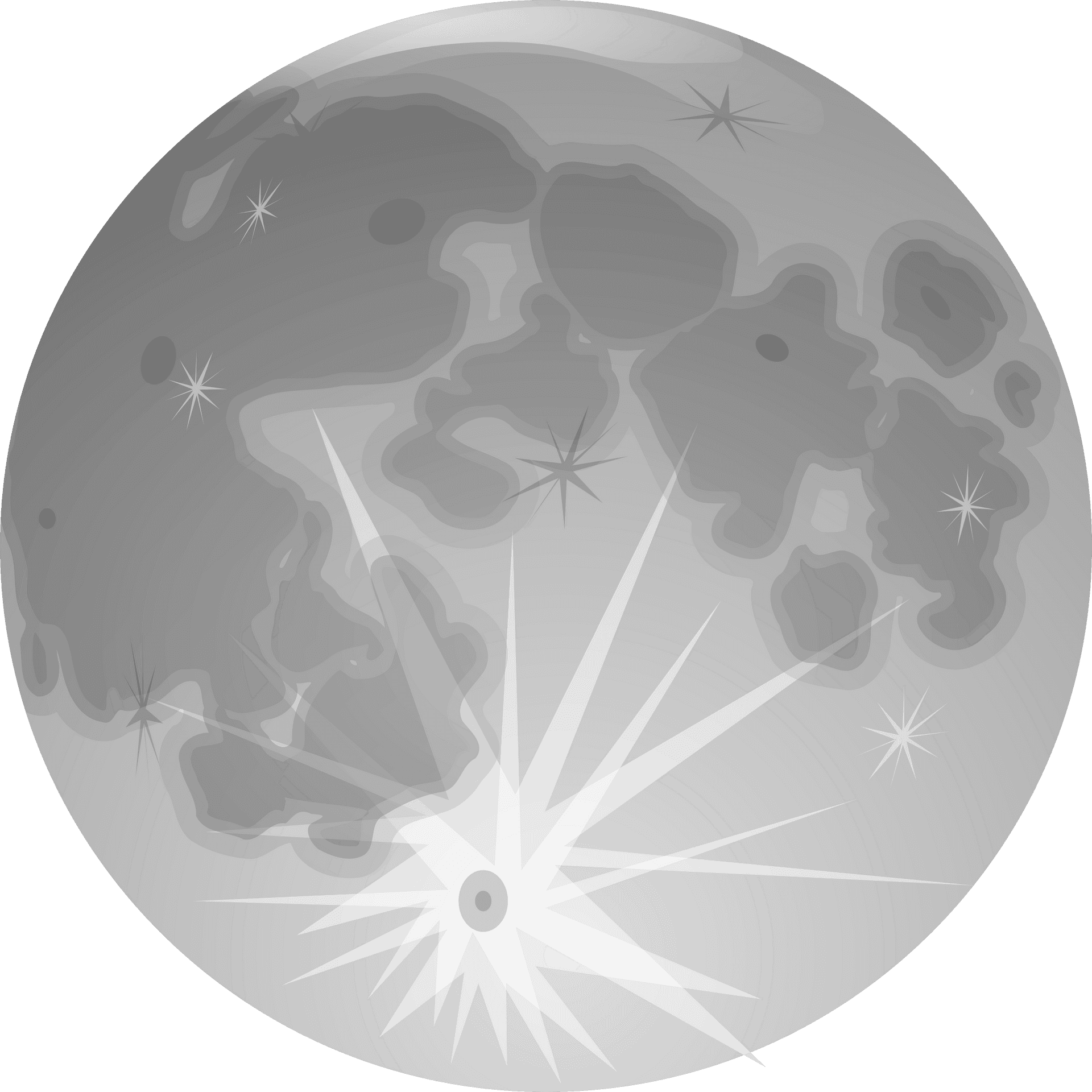 Stylized Full Moon Illustration PNG Image