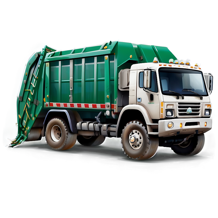 Stylized Garbage Truck Png Tvt PNG Image