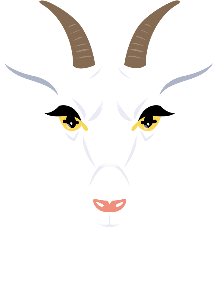 Stylized Goat Graphic PNG Image