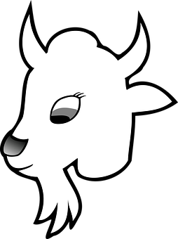 Stylized Goat Profile Graphic PNG Image