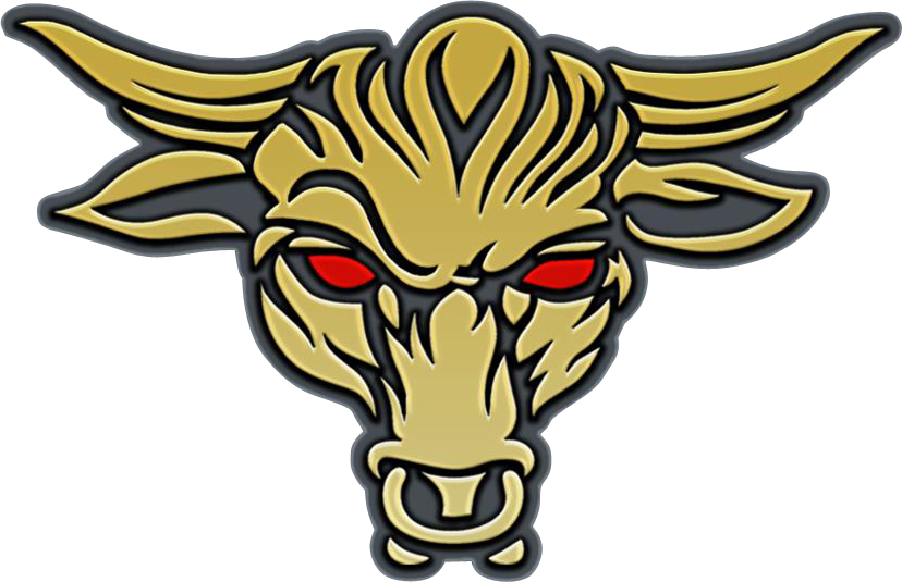 Stylized Golden Bull Graphic PNG Image