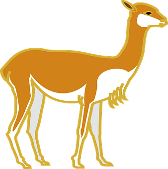 Stylized Golden Outlined Deer PNG Image