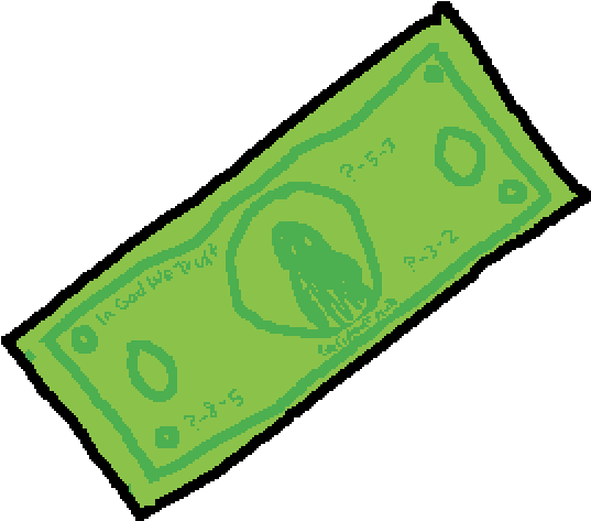 Stylized Green Dollar Bill Illustration PNG Image