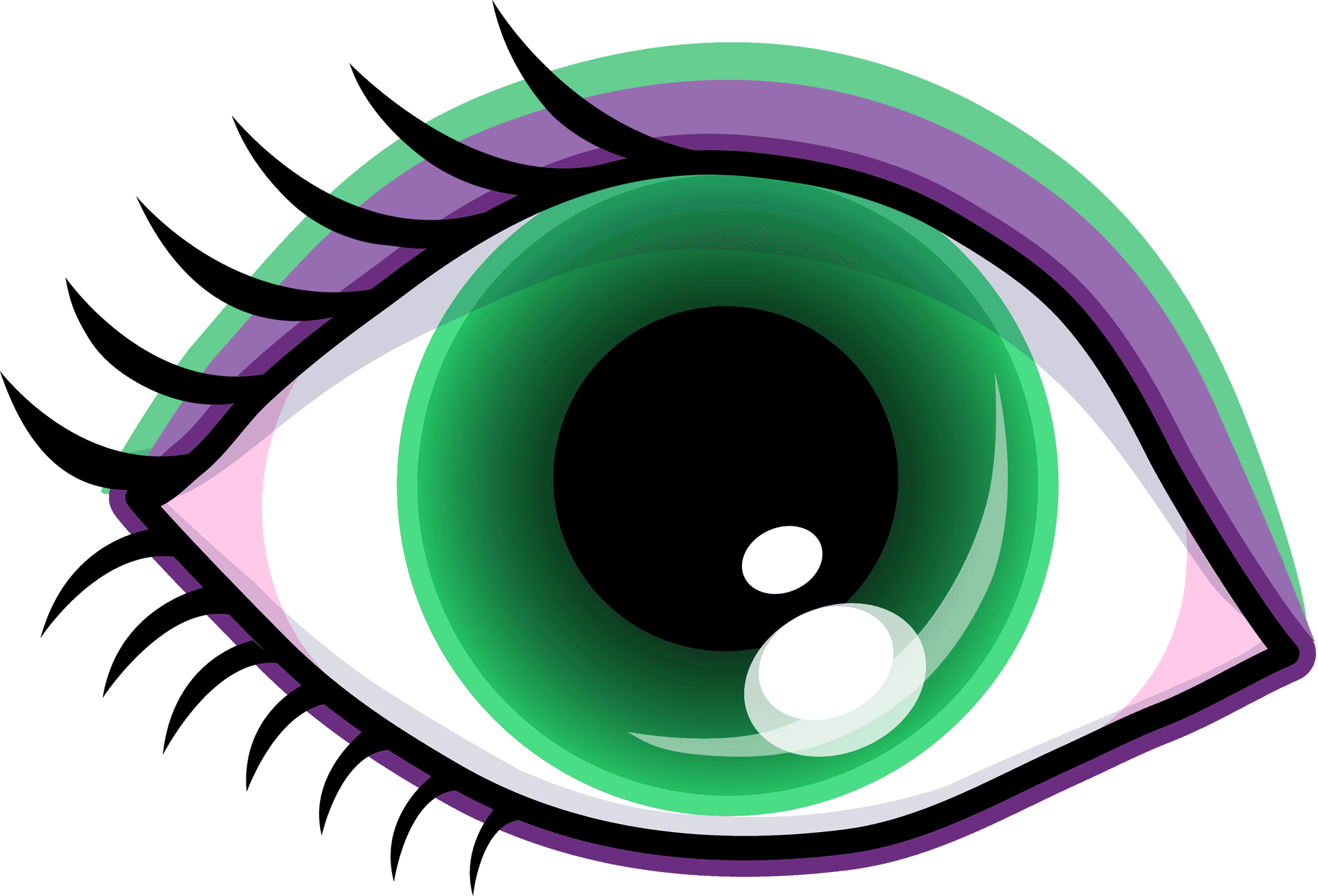 Stylized Green Eye Clipart PNG Image