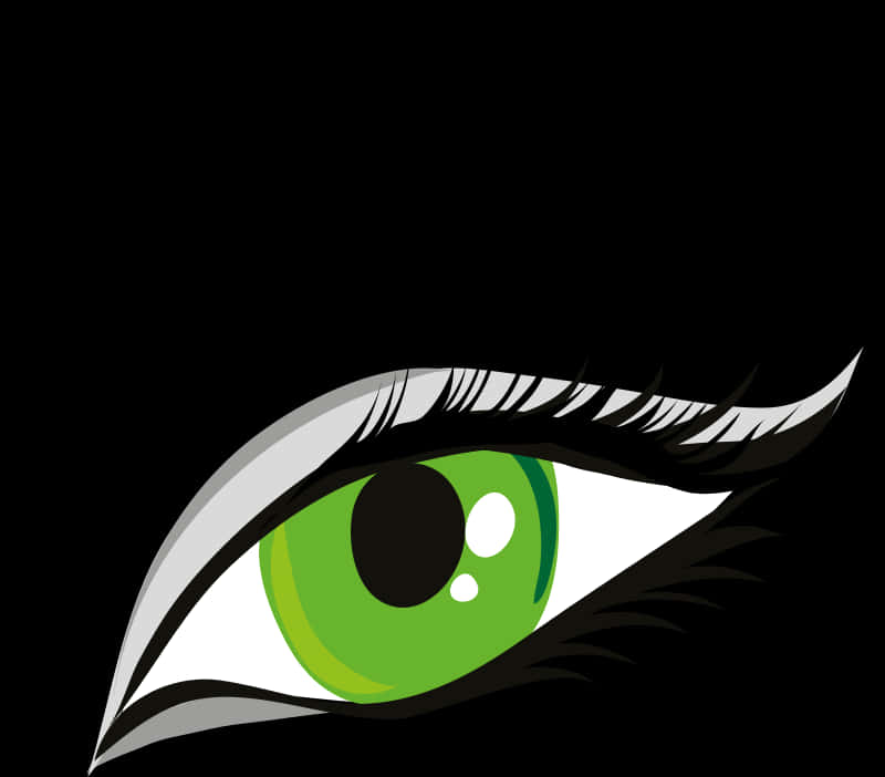 Stylized Green Eye Graphic PNG Image