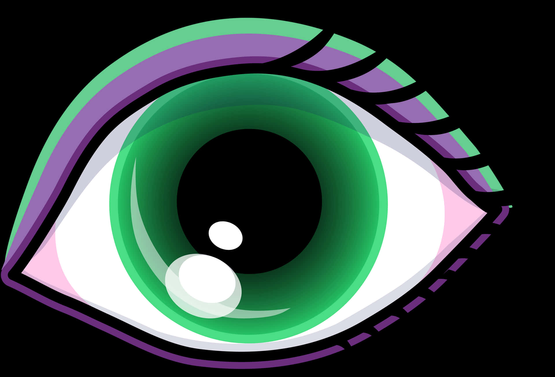 Stylized Green Eye Illustration PNG Image