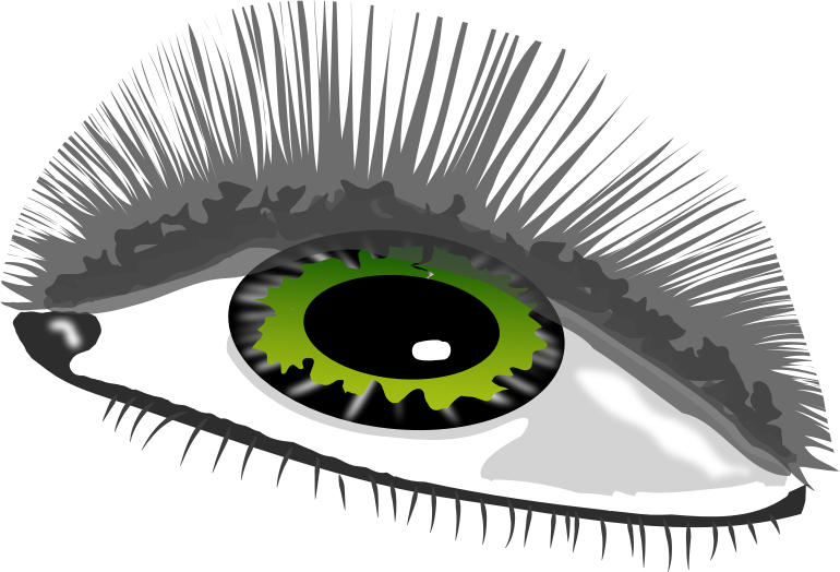 Stylized Green Eyewith Long Eyelashes PNG Image