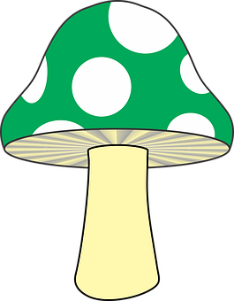 Stylized Green Mushroom Illustration PNG Image