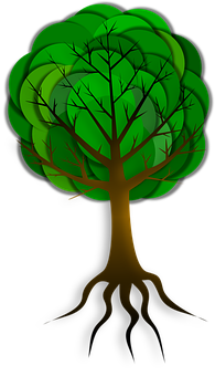 Stylized Green Tree Graphic PNG Image