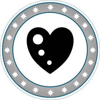 Stylized Heart Icon Circle Frame PNG Image