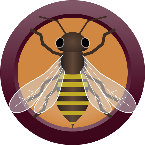 Stylized Honey Bee Icon PNG Image