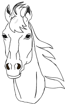 Stylized Horse Head Vector PNG Image