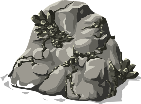 Stylized Illustrationof Rock Formation PNG Image