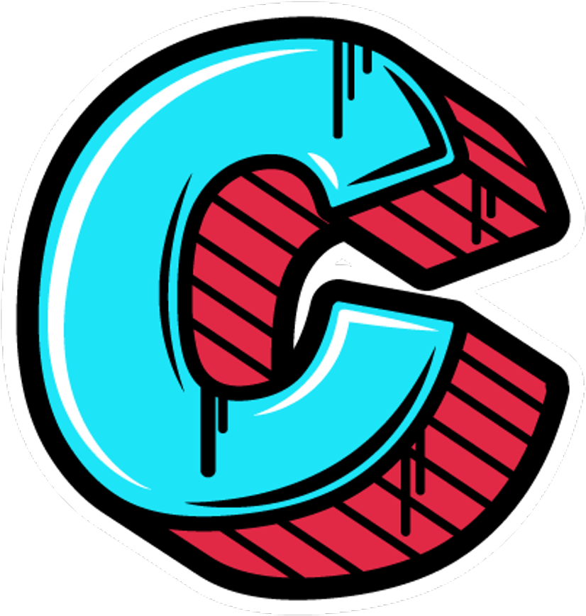 Stylized Letter C Graphic PNG Image