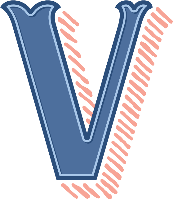 Stylized Letter V Graphic PNG Image