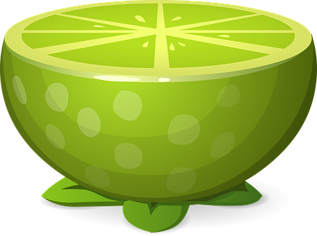 Stylized Lime Bowl Graphic PNG Image