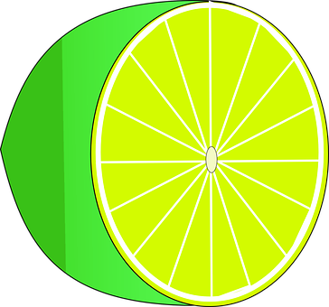 Stylized Lime Slice Graphic PNG Image