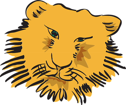 Stylized Lion Illustration PNG Image