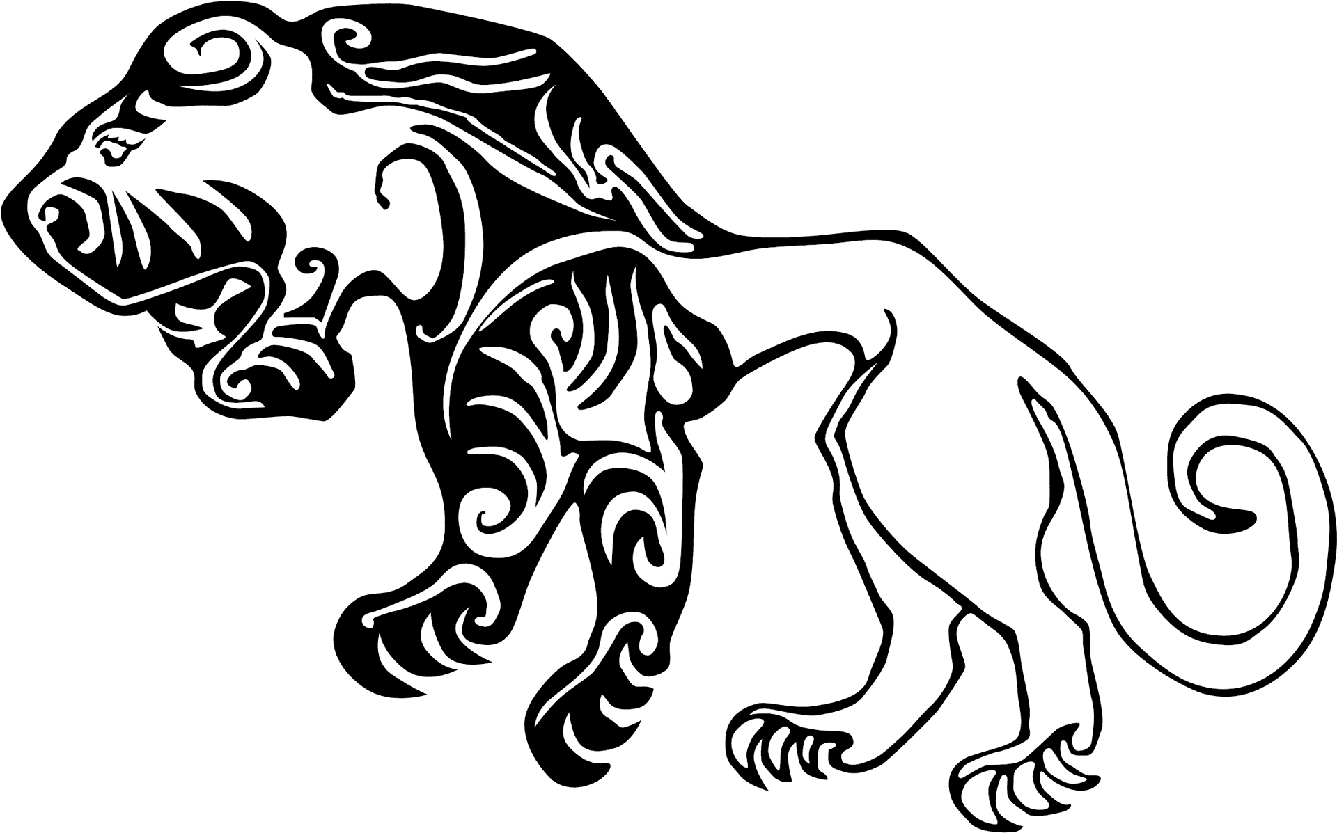 Stylized Lion Tattoo Design PNG Image