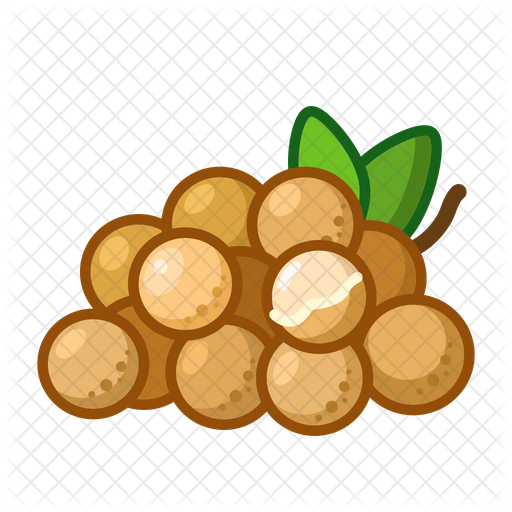 Stylized Longan Fruit Cluster PNG Image