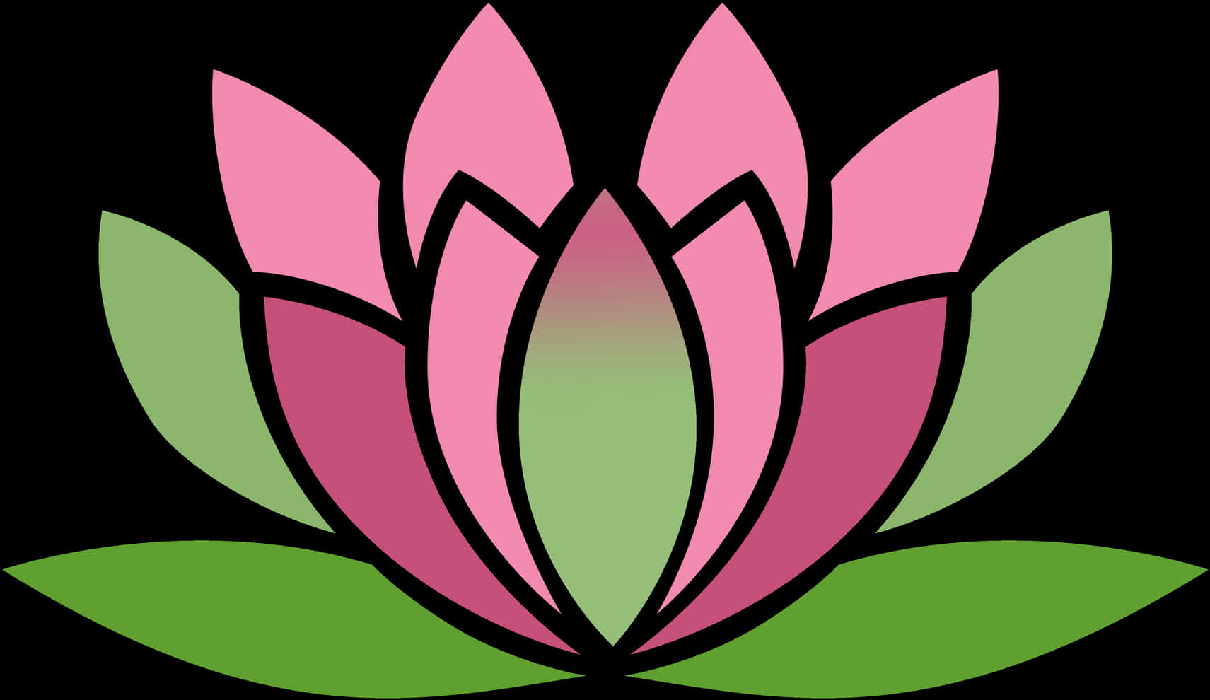 Stylized Lotus Flower Illustration PNG Image