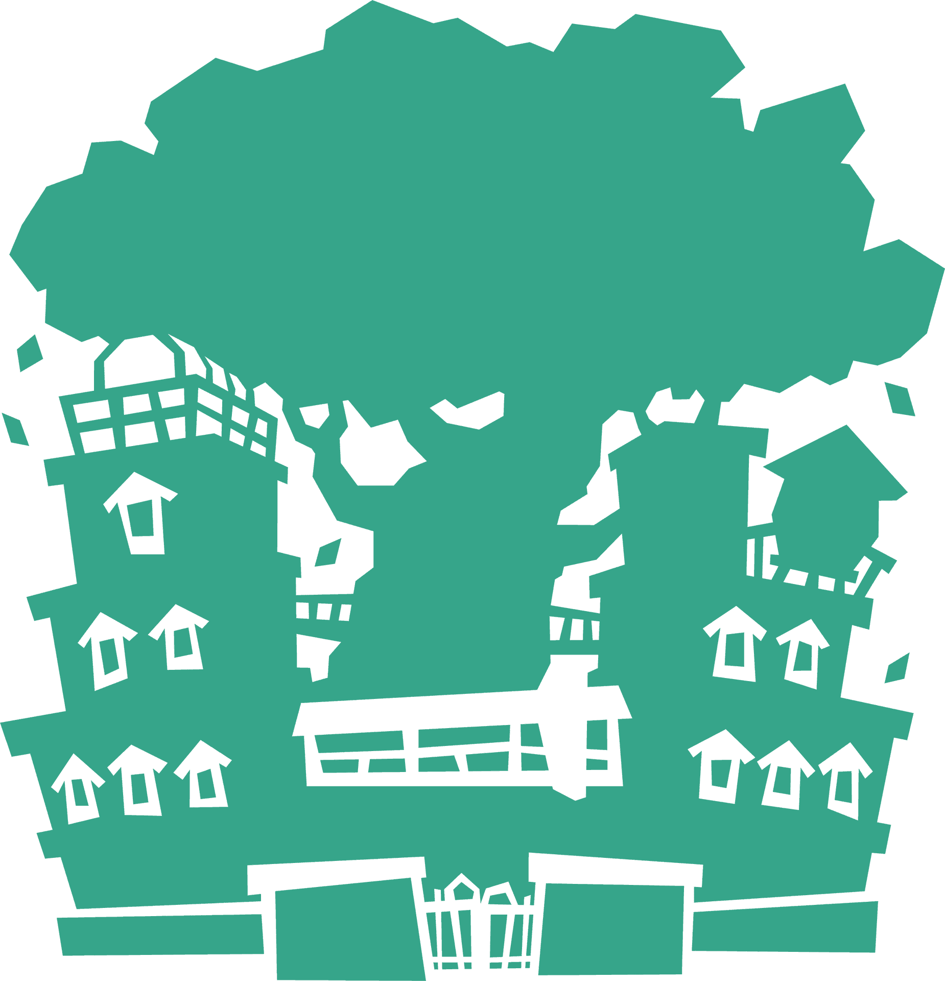 Stylized Mansion Silhouette PNG Image