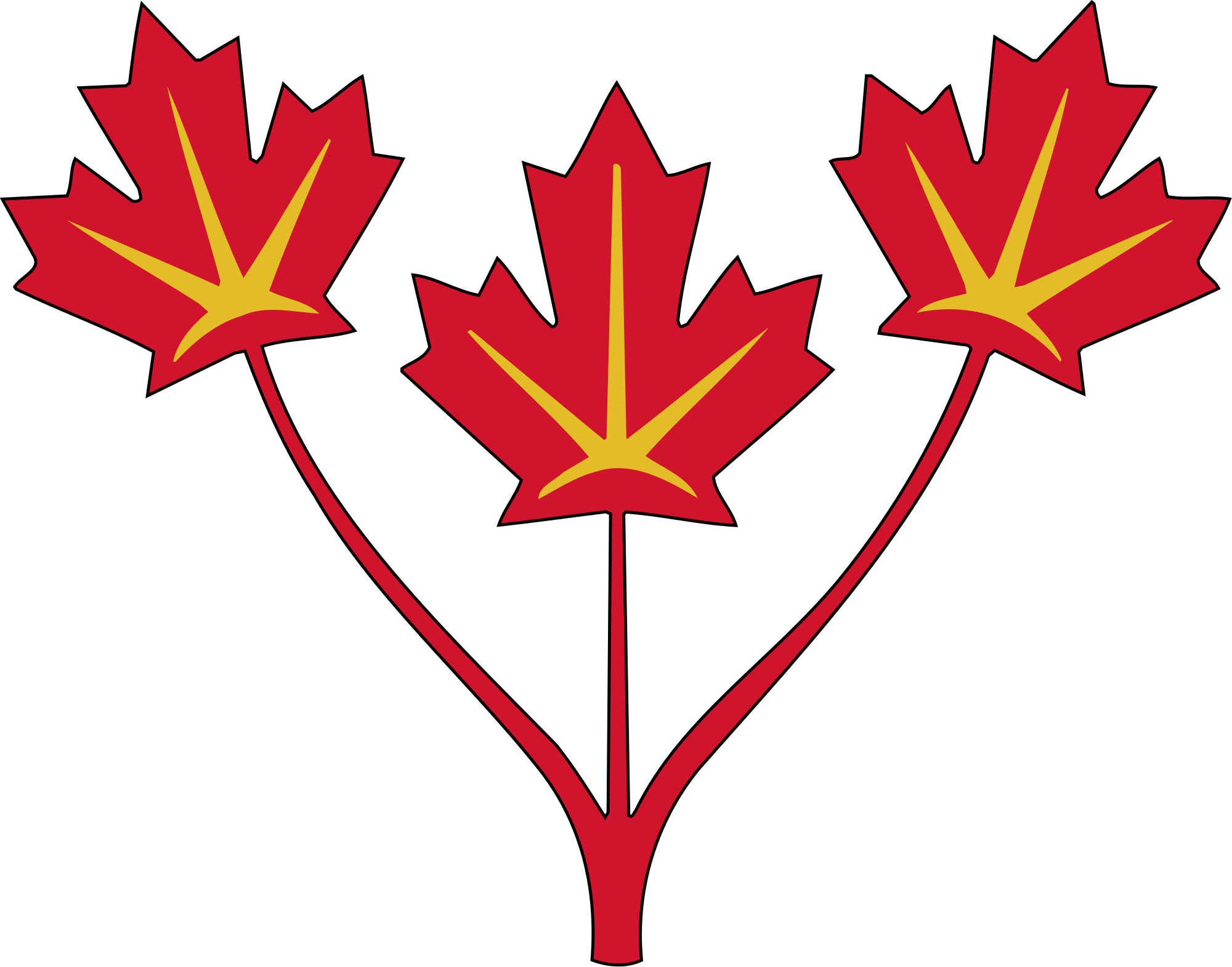 Stylized Maple Leaves Graphic PNG Image