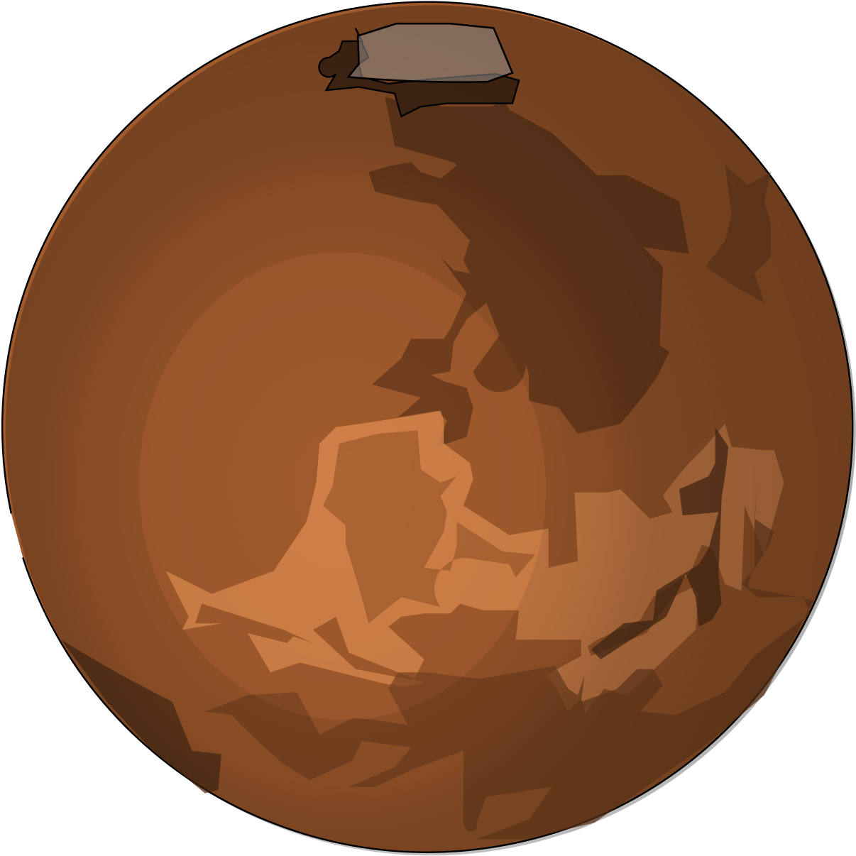 Stylized Mars Planet Graphic PNG Image