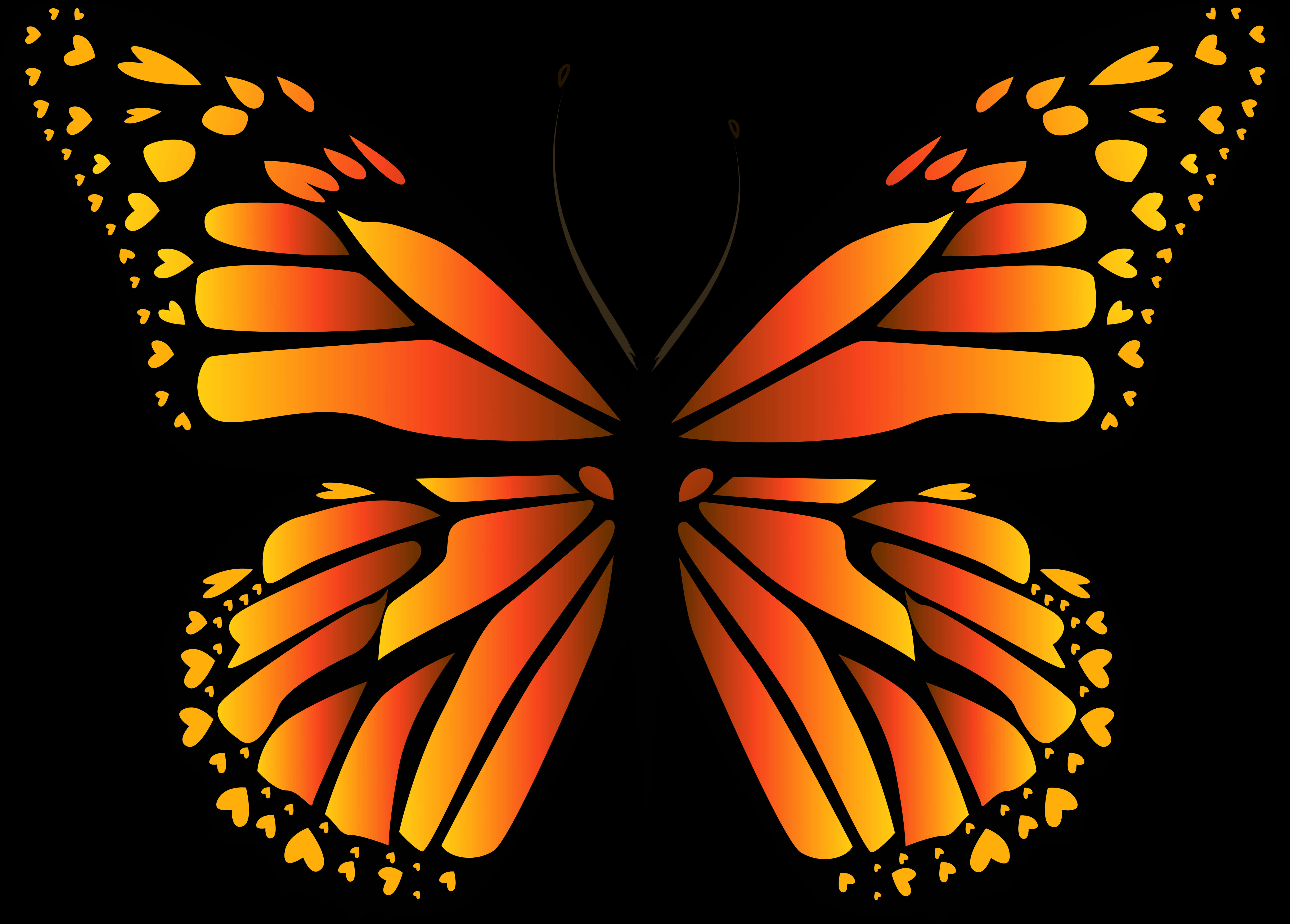 Stylized Monarch Butterfly Illustration PNG Image