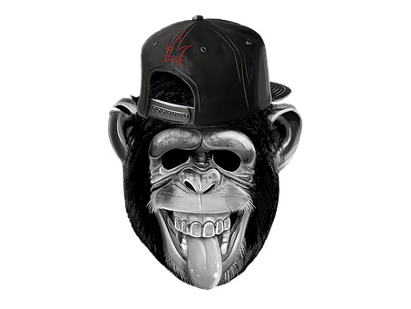 Stylized Monkeywith Cap PNG Image