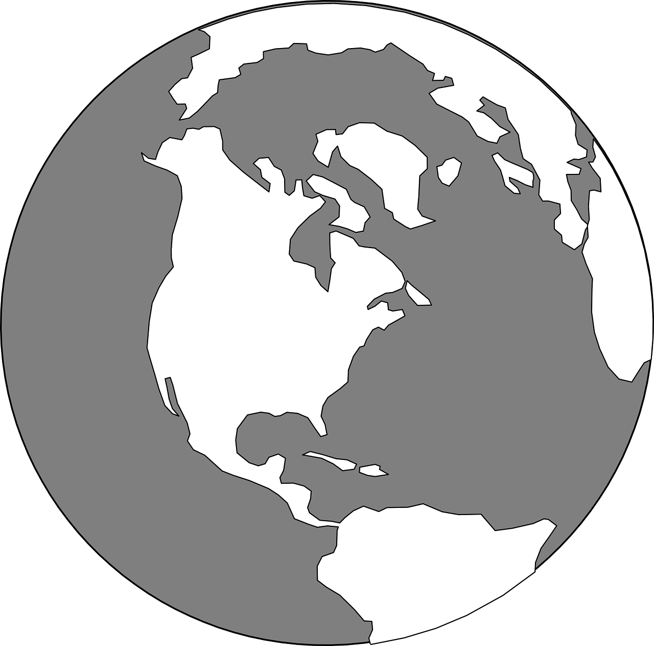 Stylized Monochrome Earth Clipart PNG Image