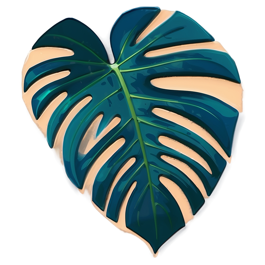 Stylized Monstera Leaf Png 05232024 PNG Image