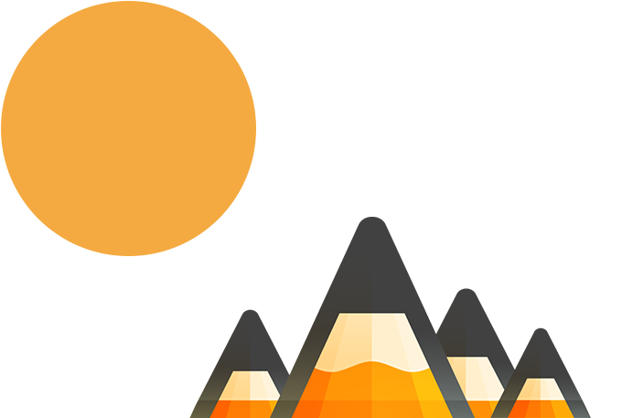 Stylized Mountain Landscape Vector PNG Image