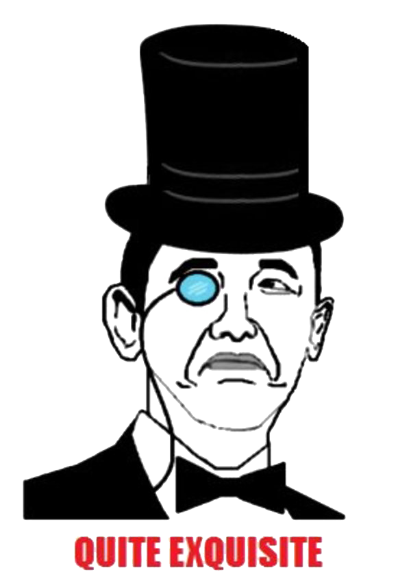 Stylized Obama Monocle Top Hat PNG Image