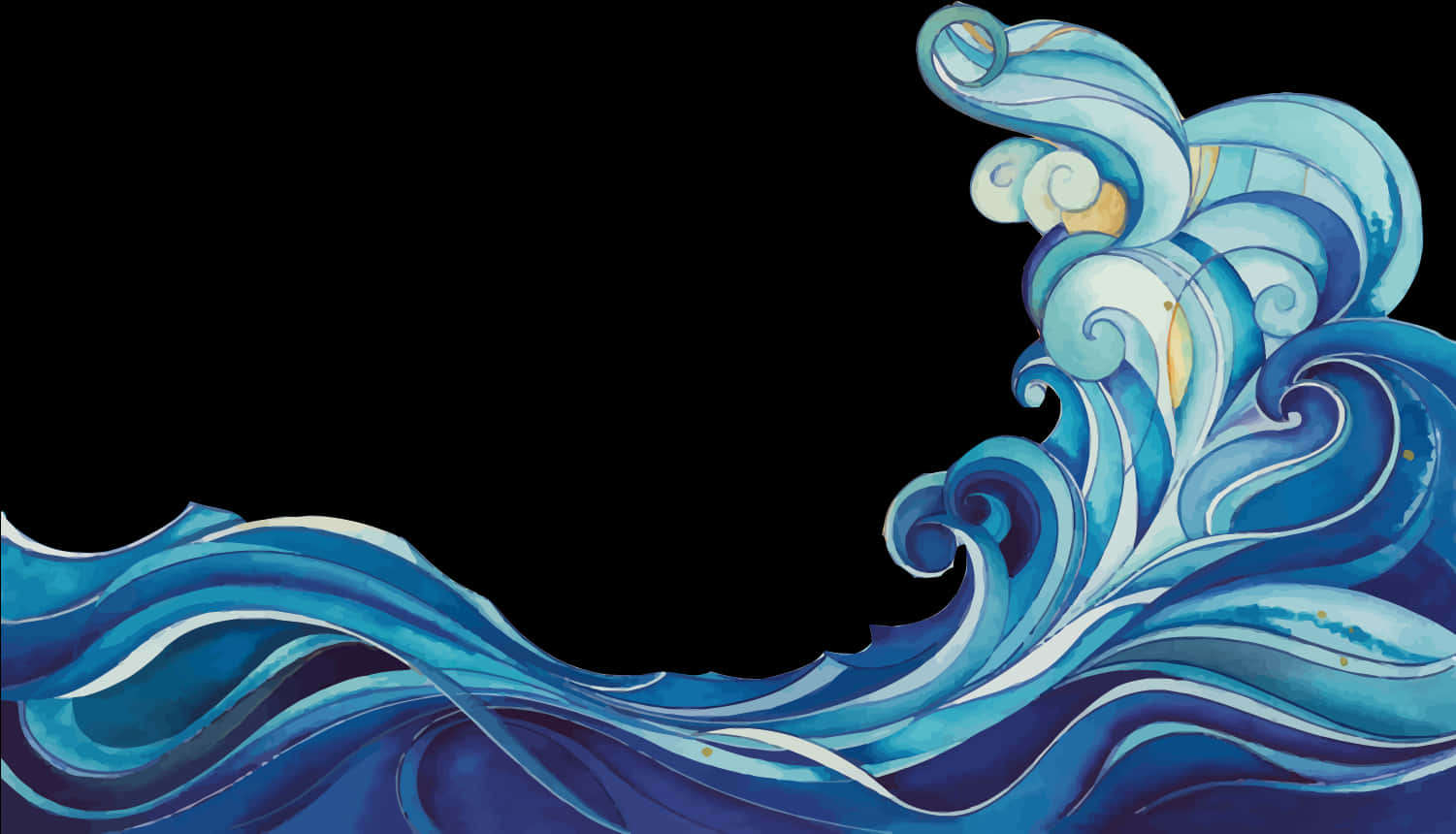 Stylized Ocean Wave Artwork PNG Image