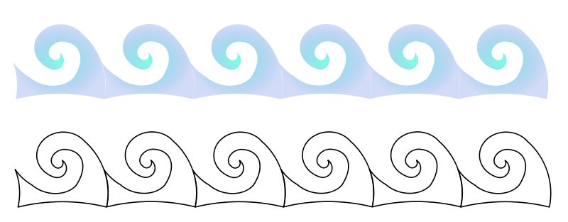 Stylized Ocean Waves Graphic PNG Image