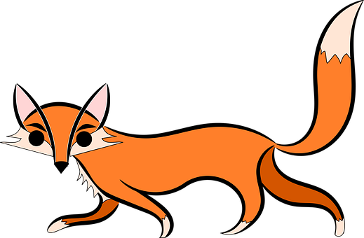 Stylized Orange Fox Illustration PNG Image