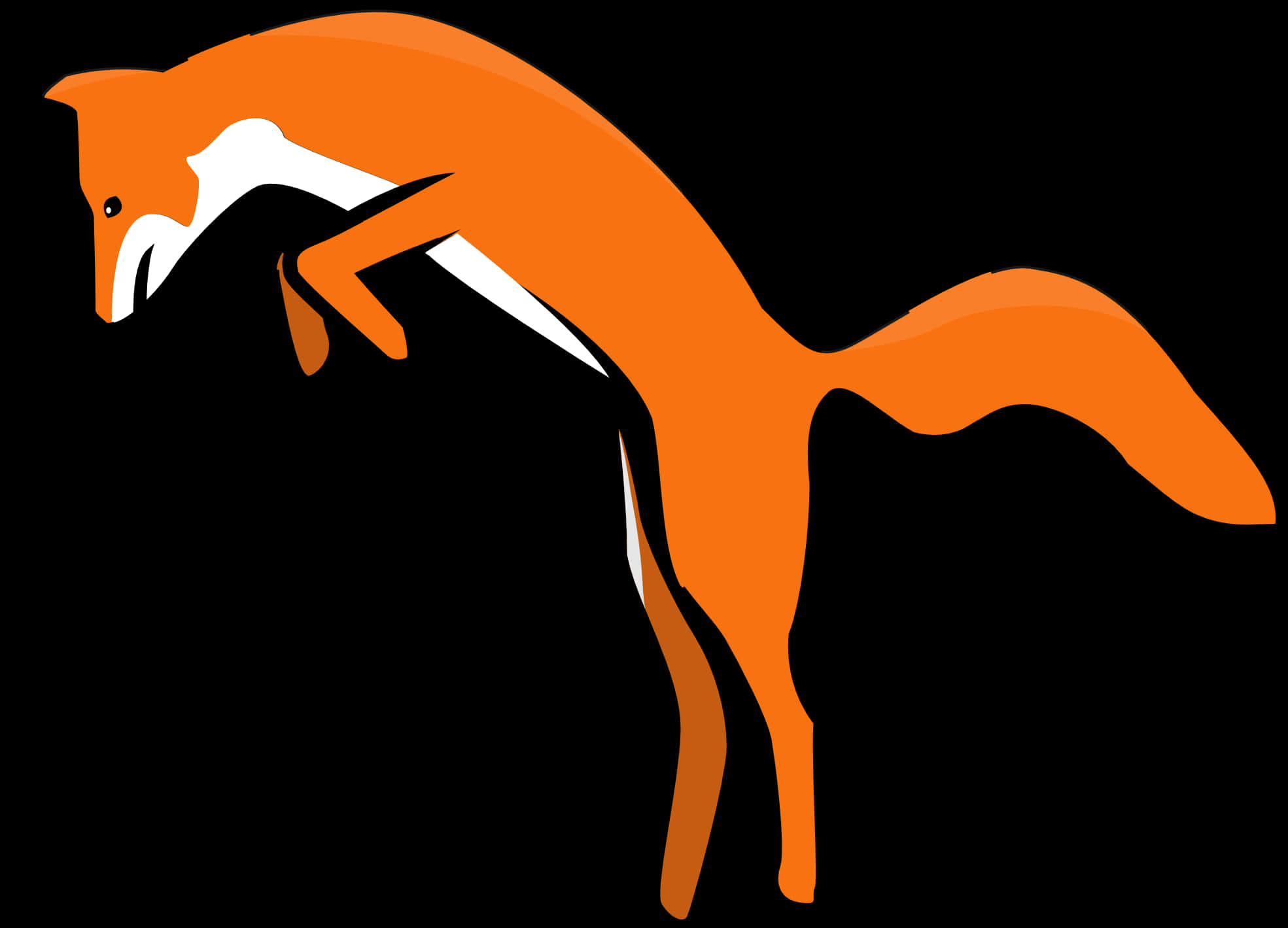 Stylized Orange Fox Illustration PNG Image