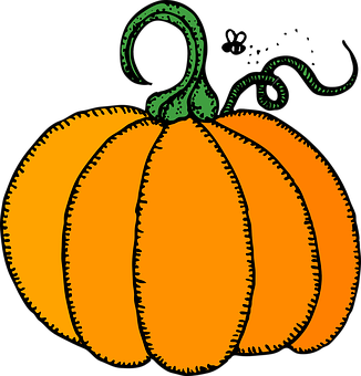 Stylized Orange Pumpkin Graphic PNG Image