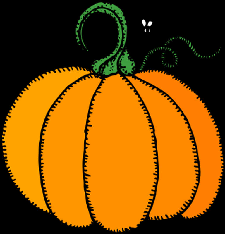 Stylized Orange Pumpkin Illustration PNG Image