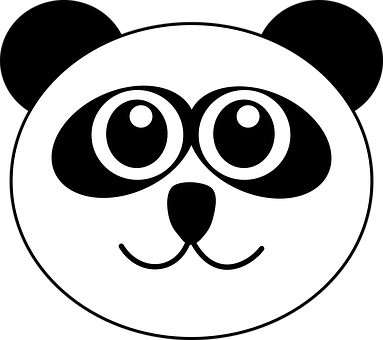 Stylized Panda Face Graphic PNG Image