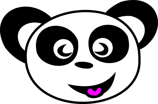 Stylized Panda Face Graphic PNG Image