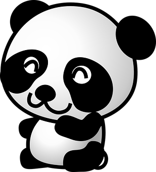 Stylized Panda Graphic PNG Image