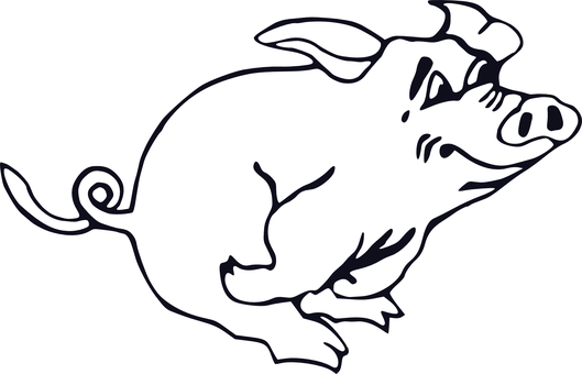 Stylized Pig Silhouette PNG Image